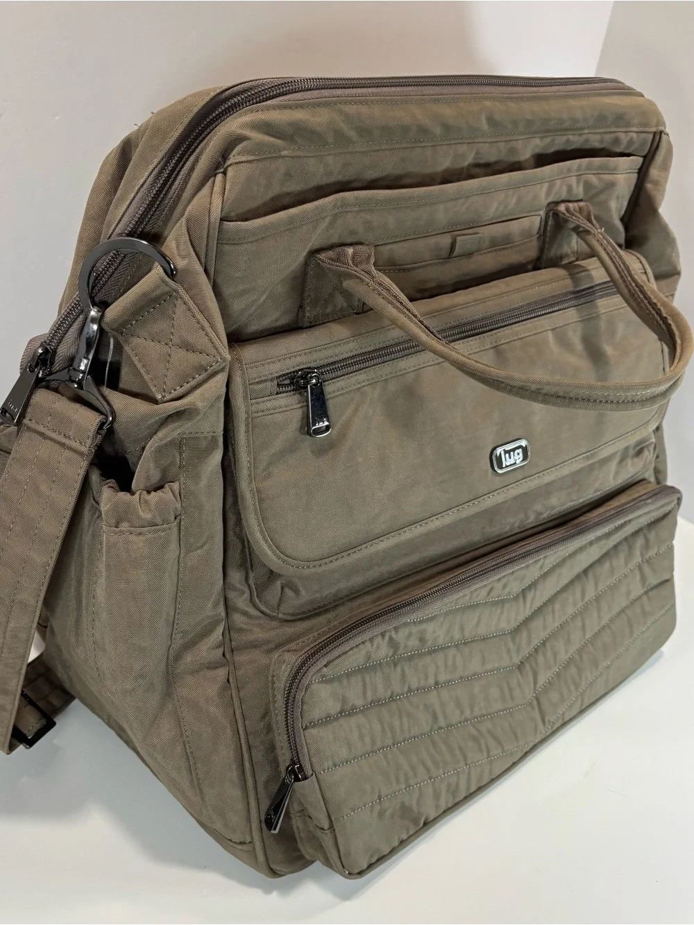 Lug Via Convertible Crossbody Tote Bag Backpack Carry-On 3 in 1 Carmel Beige EUC